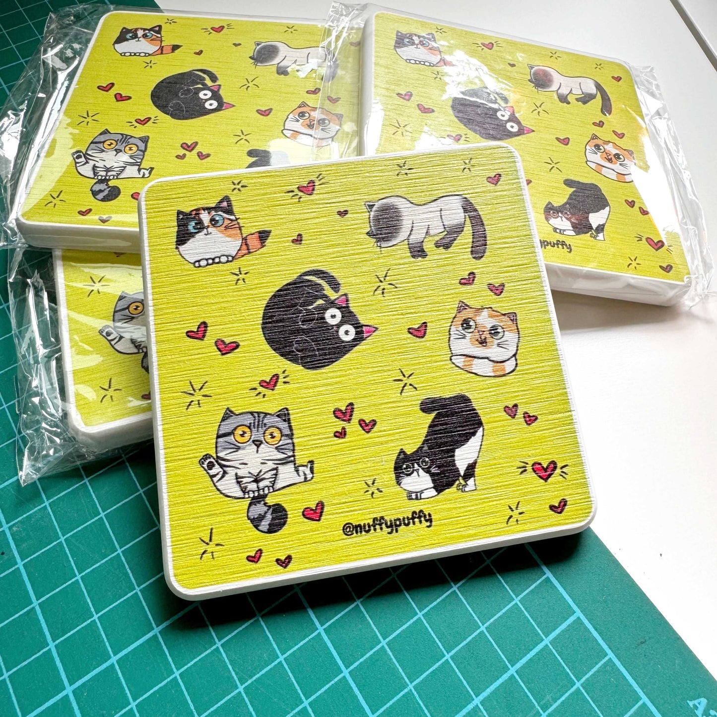Patterned Catstone Coasters
