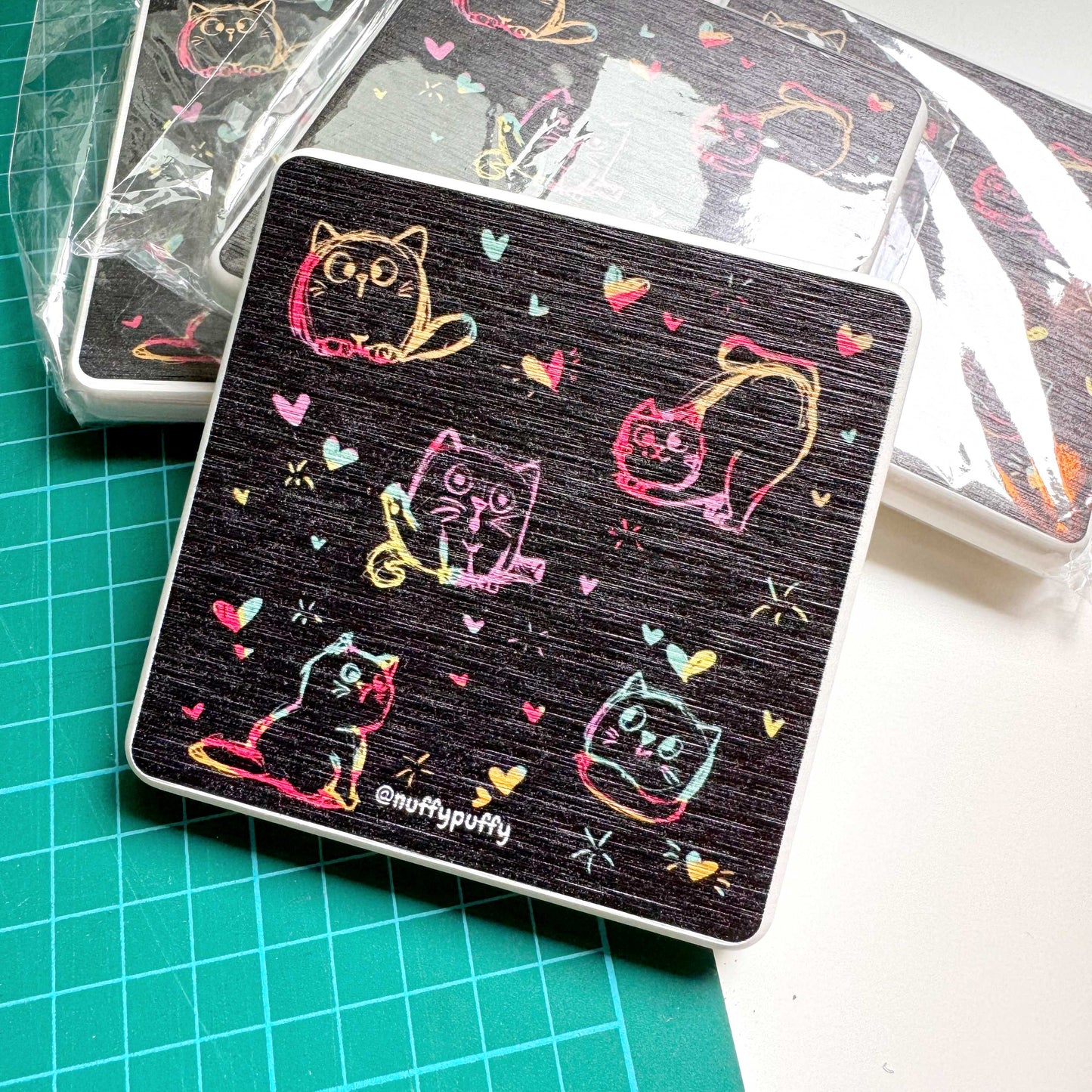 Patterned Catstone Coasters