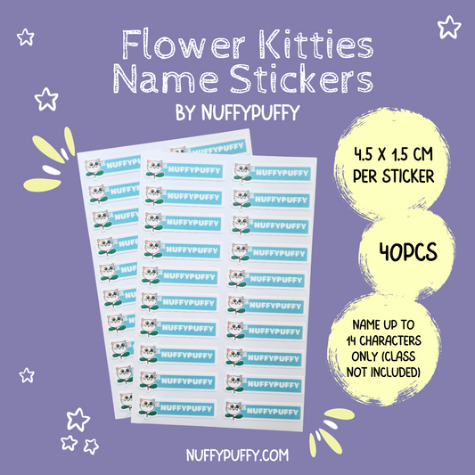 Flower Kitties Name Sticker