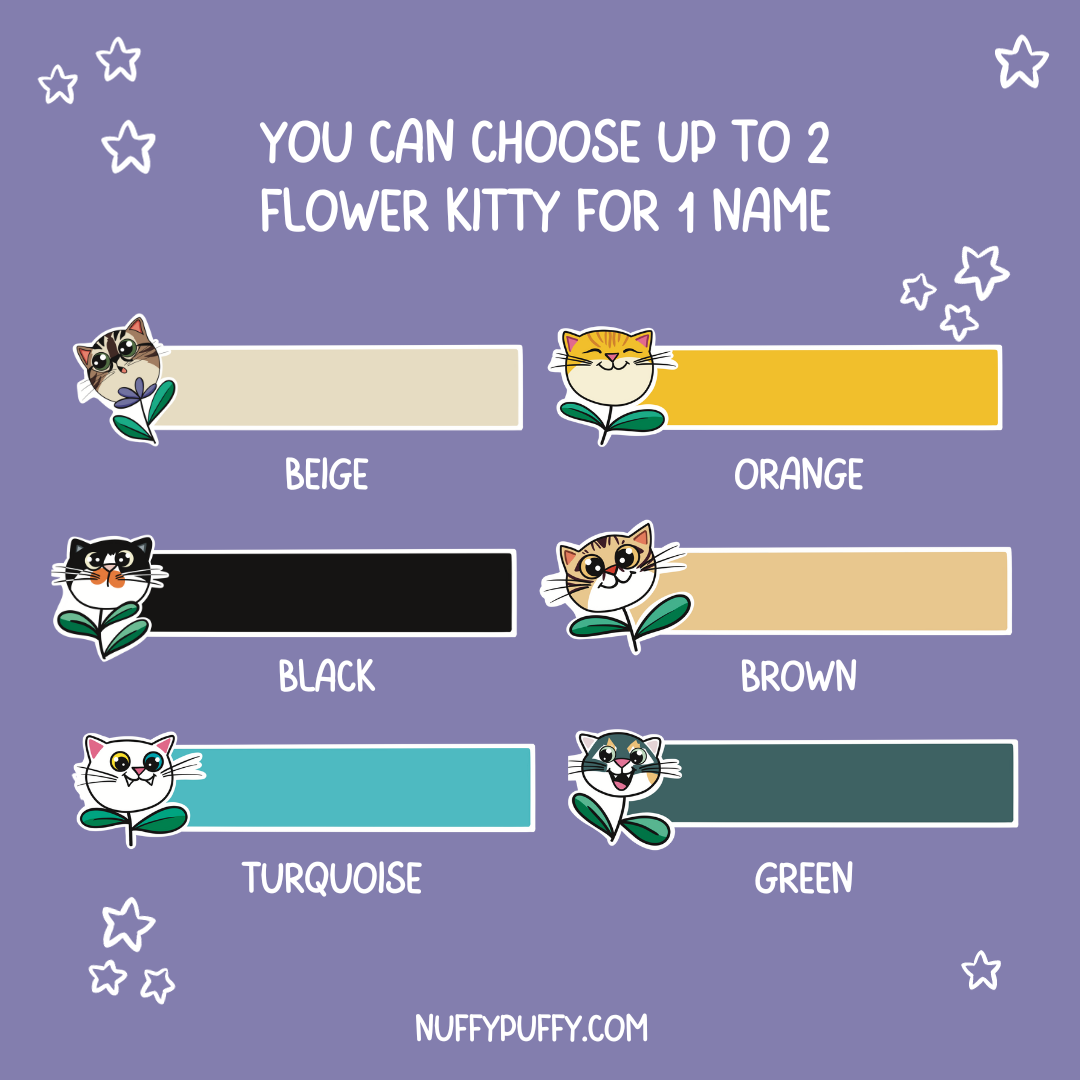 Flower Kitties Name Sticker