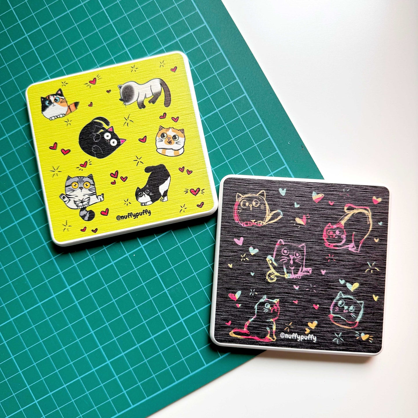 Patterned Catstone Coasters